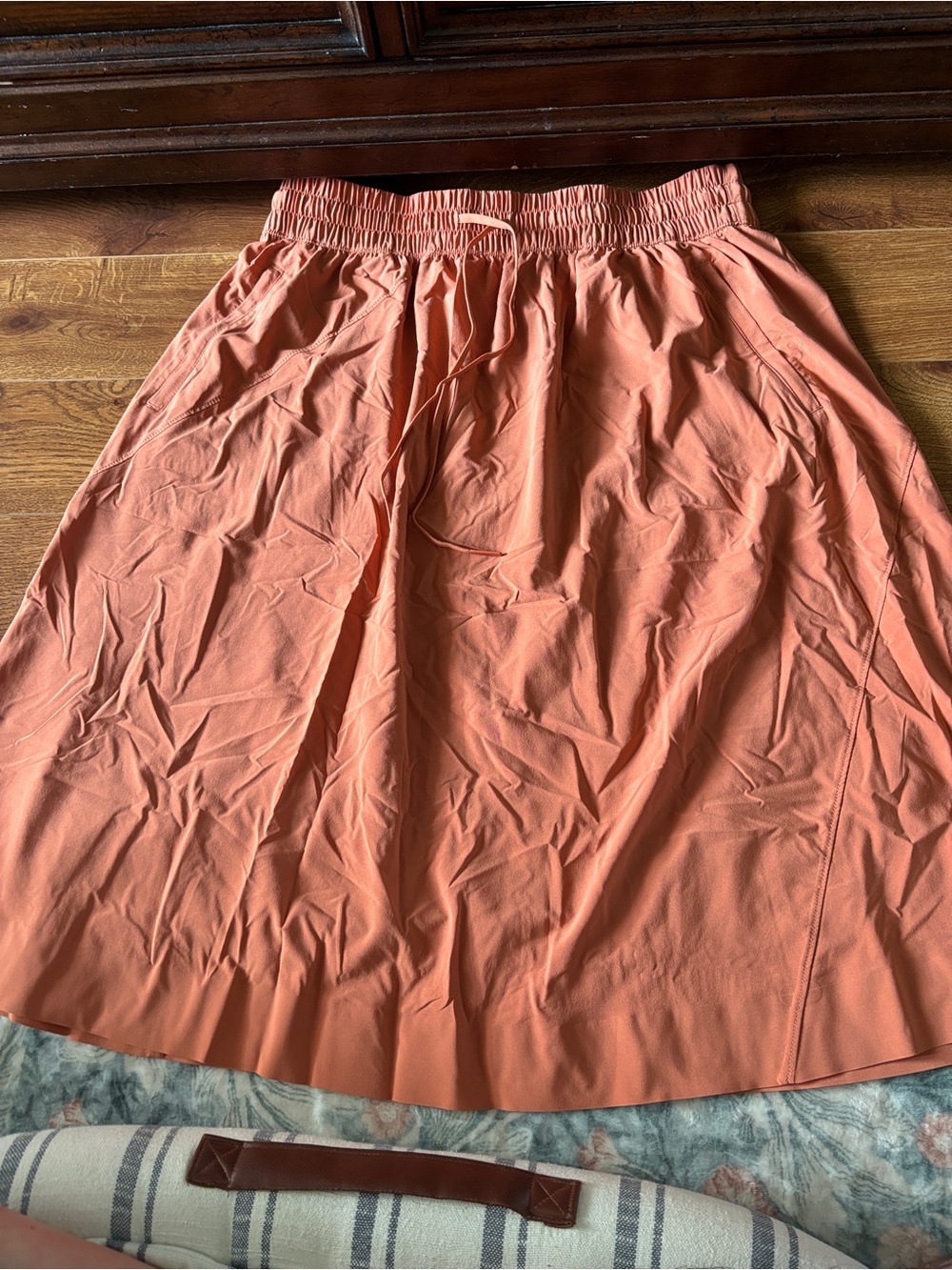 Athleta Coral A-Line Drawstring Midi Skirt